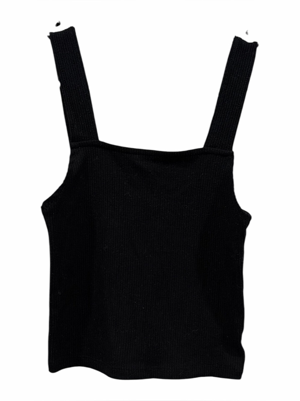 American Eagle Outfitters Black Ribbed Square-Neck Tank